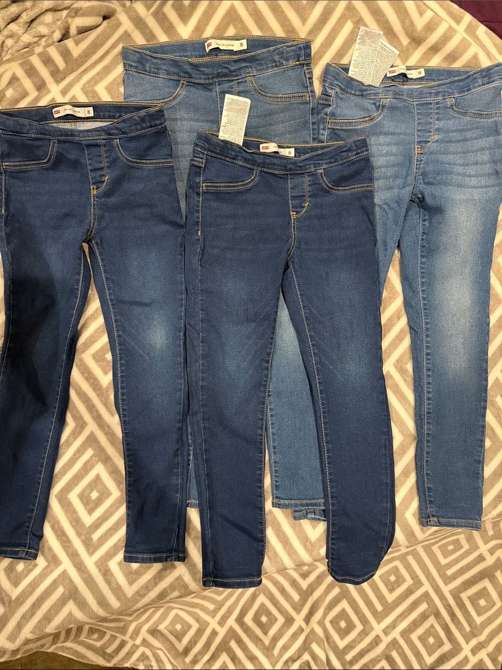 Levi's Kids Dark and Light Blue Denim Jeggings Pack 4/$15